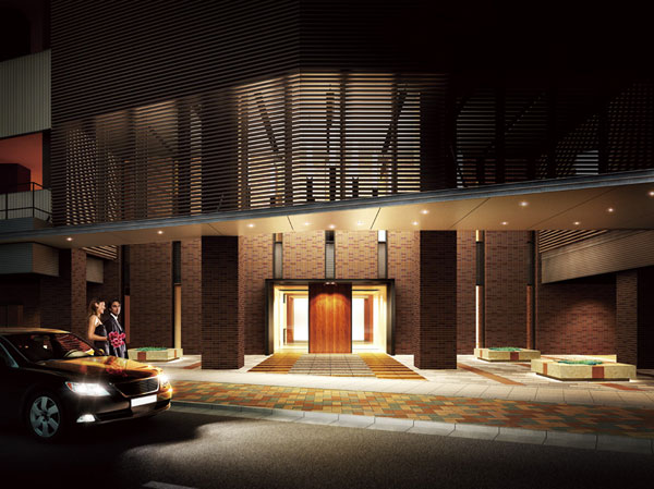 Features of the building.  [Main Entrance] Entrance with a beautiful and functional driveway. (Main entrance Rendering)