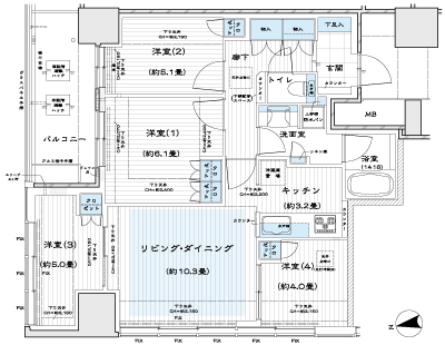 Floor: 4LDK, occupied area: 75.26 sq m, price: 53 million yen, currently on sale