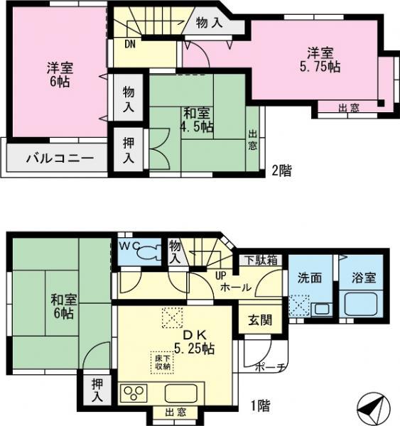 Floor plan. 22,400,000 yen, 4DK, Land area 66.97 sq m , Building area 67.54 sq m