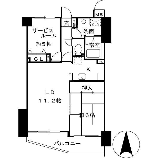 Floor plan. 1LDK + S (storeroom), Price 19.9 million yen, Occupied area 56.18 sq m , Balcony area 7.21 sq m