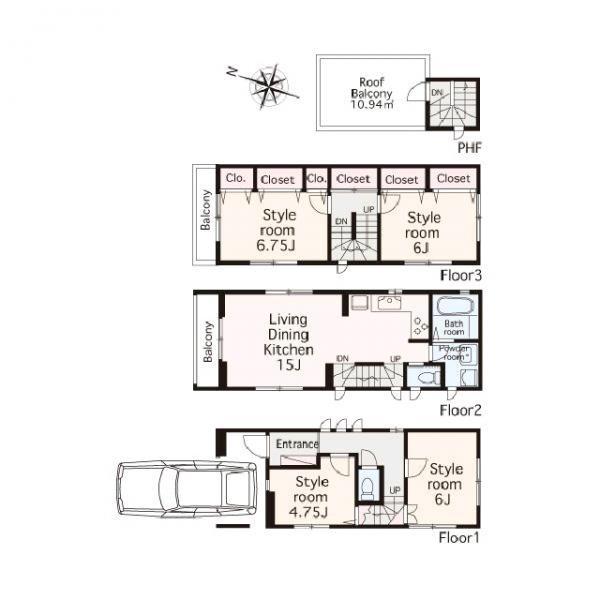 Floor plan. 33,900,000 yen, 4LDK, Land area 65.03 sq m , Building area 115.83 sq m