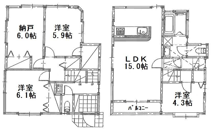 Floor plan. (D Building), Price 38 million yen, 3LDK+S, Land area 125.7 sq m , Building area 94.36 sq m