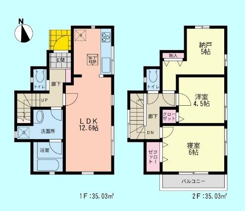 Floor plan. 30,800,000 yen, 2LDK + S (storeroom), Land area 78 sq m , Building area 70.06 sq m