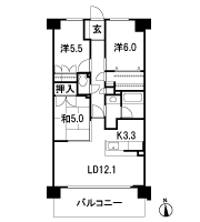 Floor: 3LDK + BW, the occupied area: 73.08 sq m