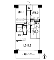 Floor: 3LDK + BW, the occupied area: 70.76 sq m
