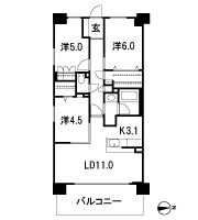 Floor: 3LDK + BW + W, the area occupied: 68.4 sq m