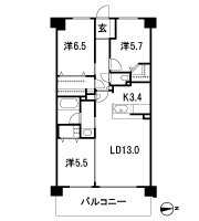 Floor: 3LDK + BW + W, the area occupied: 75.4 sq m