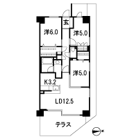 Floor: 3LDK + T + BW + W, the occupied area: 72.51 sq m