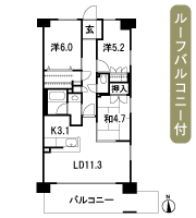 Floor: 3LDK + R + BW, the occupied area: 69.65 sq m