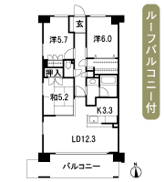 Floor: 3LDK + R + BW, the occupied area: 74.35 sq m