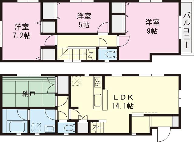 Floor plan. 42,800,000 yen, 3LDK+S, Land area 95.87 sq m , Building area 93.14 sq m