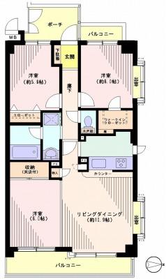 Floor plan. 3LDK, Price 21.9 million yen, Occupied area 70.09 sq m , Balcony area 9.98 sq m