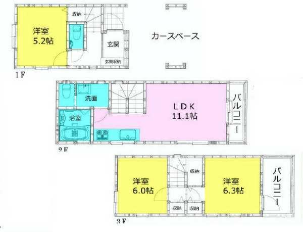 Floor plan. 26,800,000 yen, 3LDK, Land area 47.23 sq m , Building area 83.97 sq m