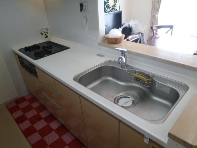 Kitchen. It is a popular counter kitchen. disposer, Built-in types of water purifiers will have attached.