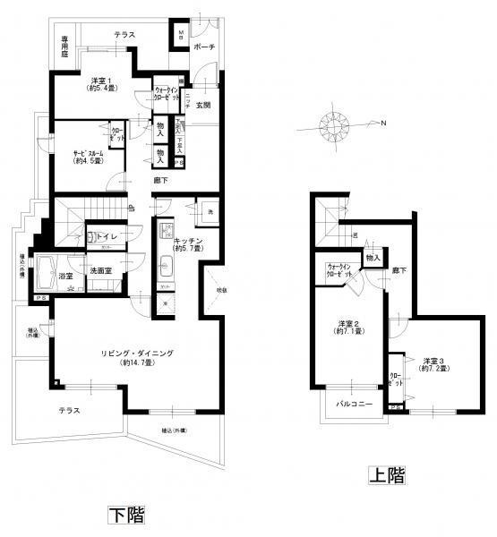 Floor plan. 3LDK+S, Price 36,900,000 yen, Footprint 118.39 sq m , Balcony area 2.87 sq m