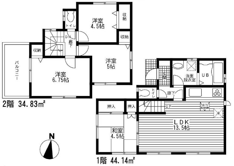 Floor plan. 39,800,000 yen, 4LDK, Land area 98.86 sq m , Building area 78.97 sq m