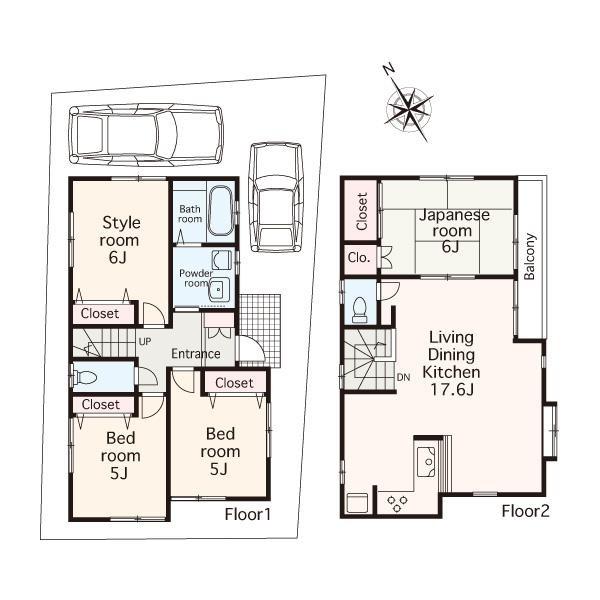 Floor plan. 37,800,000 yen, 4LDK, Land area 90.64 sq m , Building area 90.39 sq m