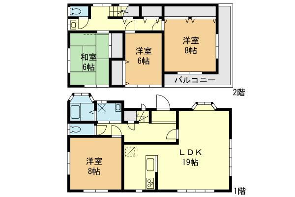 Floor plan. 36,800,000 yen, 4LDK, Land area 211 sq m , Building area 112.61 sq m floor plan