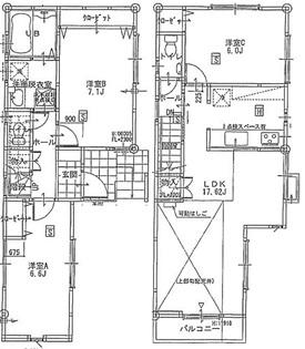Floor plan. (A Building), Price 35,800,000 yen, 3LDK, Land area 70.82 sq m , Building area 83.1 sq m
