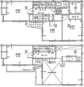 Floor plan. (C Building), Price 35,800,000 yen, 4LDK, Land area 76.66 sq m , Building area 88.28 sq m
