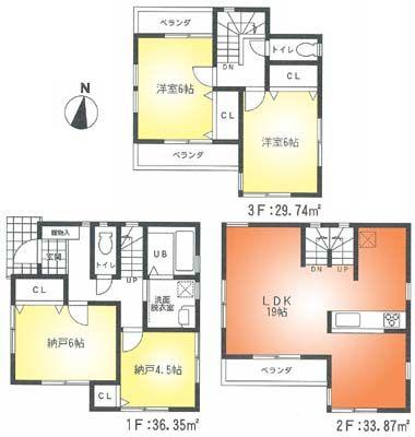 Floor plan. 36,958,000 yen, 4LDK, Land area 86.31 sq m , Building area 99.96 sq m