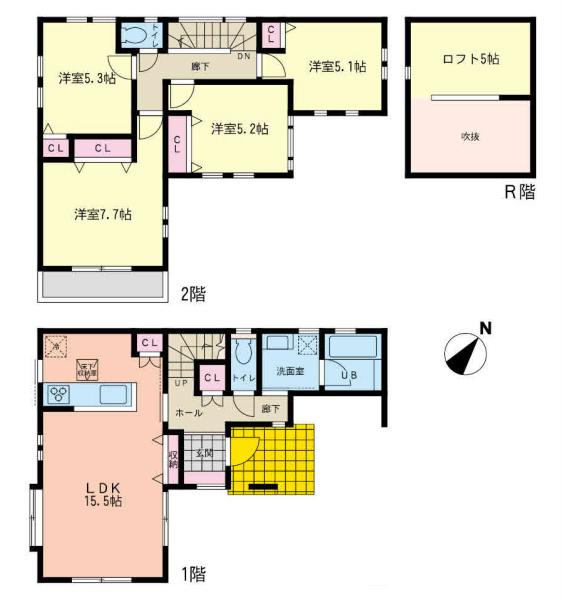 Floor plan. (4 Building), Price 39,800,000 yen, 4LDK, Land area 110.27 sq m , Building area 95.22 sq m