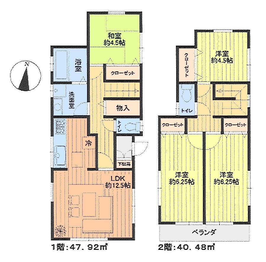 Floor plan. 35,500,000 yen, 4LDK, Land area 113.07 sq m , Building area 88.4 sq m