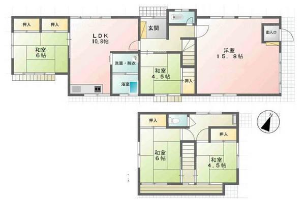 Floor plan. 25,800,000 yen, 5LDK, Land area 169.63 sq m , Building area 111.37 sq m