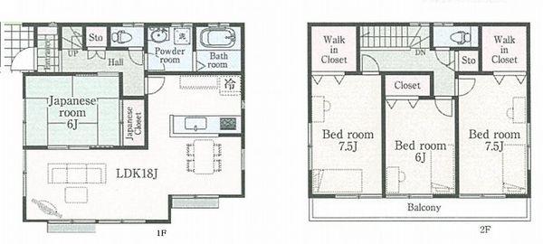 Floor plan. (B Building), Price 39,800,000 yen, 4LDK, Land area 138.67 sq m , Building area 109.3 sq m