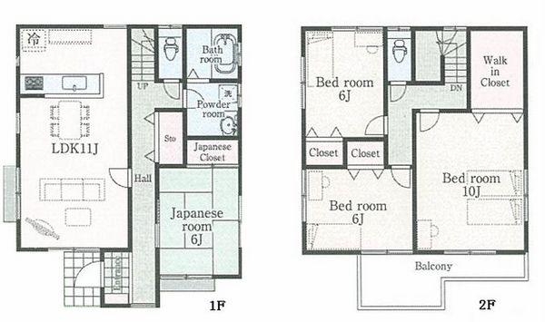 Floor plan. (D Building), Price 35,800,000 yen, 4LDK, Land area 125.16 sq m , Building area 111.78 sq m