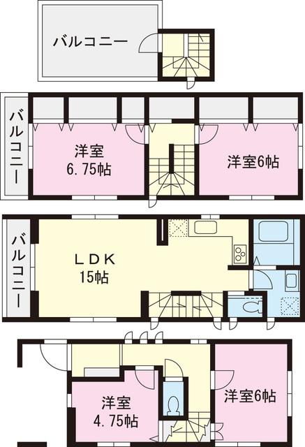 Floor plan. 35,900,000 yen, 4LDK, Land area 57.1 sq m , Building area 98.82 sq m