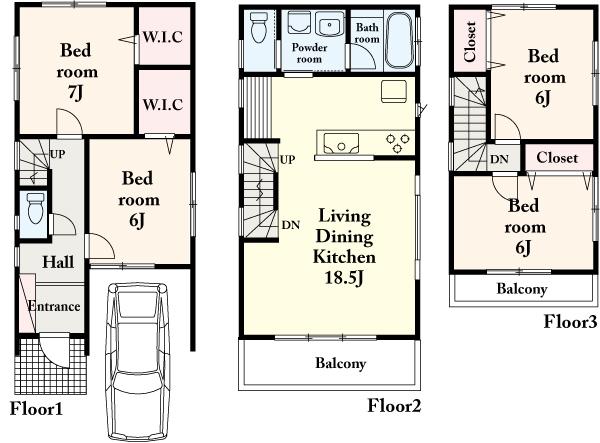 Floor plan. (A), Price 37,800,000 yen, 4LDK, Land area 73.17 sq m , Building area 113.01 sq m