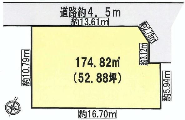 Compartment figure. Land price 45,800,000 yen, Land area 174.82 sq m
