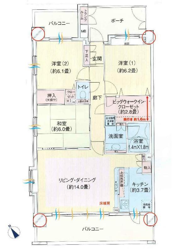Floor plan. 3LDK, Price 30,800,000 yen, Occupied area 82.77 sq m