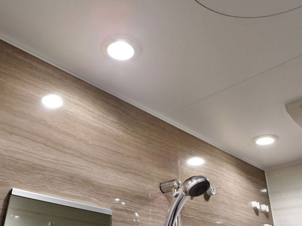 Bathing-wash room.  [Downlight] Lighting in the bathroom is adopted downlight, There is no feeling of pressure, It will be considered as clean the space.
