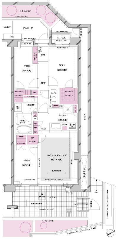 Floor: 3LDK + N + 2WIC, occupied area: 76.28 sq m, Price: TBD