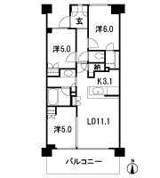 Floor: 3LD ・ K + N (storeroom) + WIC (walk-in closet) / 2LD ・ K + S (service Room [Storeroom] ) + N (storeroom) + WIC (walk-in closet), the occupied area: 67 sq m, Price: TBD