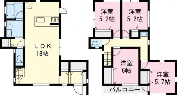 Floor plan. 37,158,000 yen, 4LDK, Land area 126.77 sq m , Building area 98.53 sq m