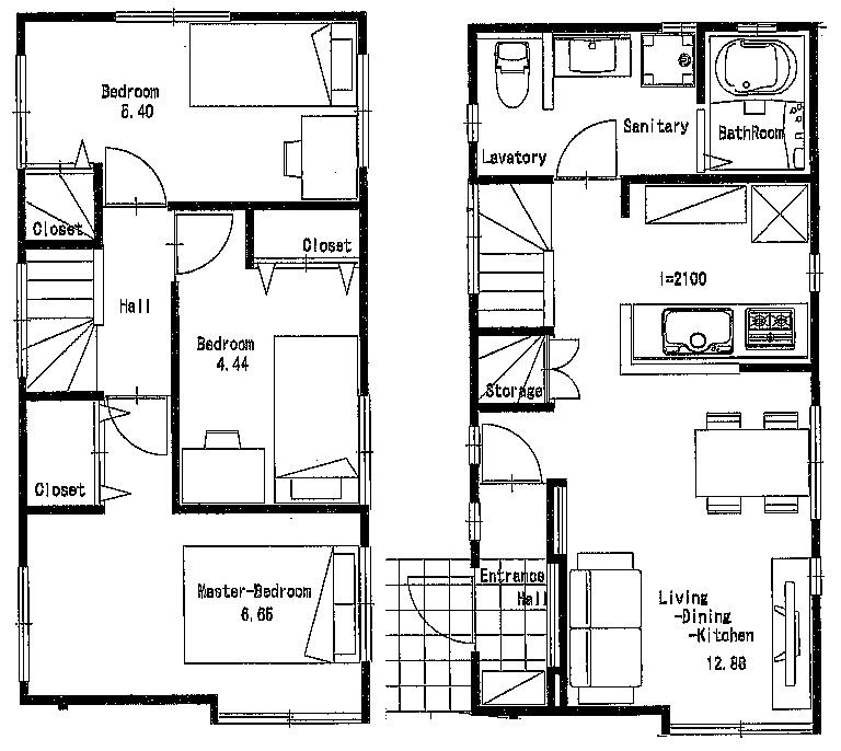 Floor plan. (2), Price 29,800,000 yen, 3LDK, Land area 80 sq m , Building area 67.9 sq m