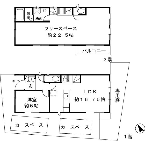 Floor plan. (No.1), Price 46,500,000 yen, 2LDK, Land area 126.27 sq m , Building area 93.56 sq m