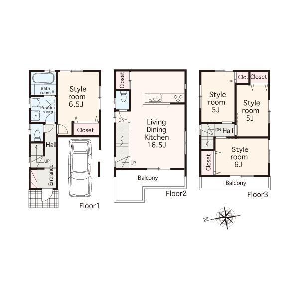 Floor plan. 35,800,000 yen, 4LDK, Land area 61.81 sq m , Building area 101.43 sq m