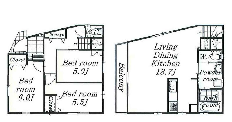 Floor plan. 29,800,000 yen, 3LDK, Land area 68.76 sq m , Building area 68.75 sq m floor plan