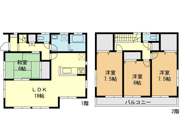 Floor plan. (B Building), Price 39,800,000 yen, 4LDK, Land area 138.11 sq m , Building area 109.3 sq m