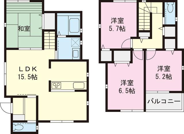 Floor plan. 33,958,000 yen, 4LDK, Land area 162.87 sq m , Building area 90.89 sq m