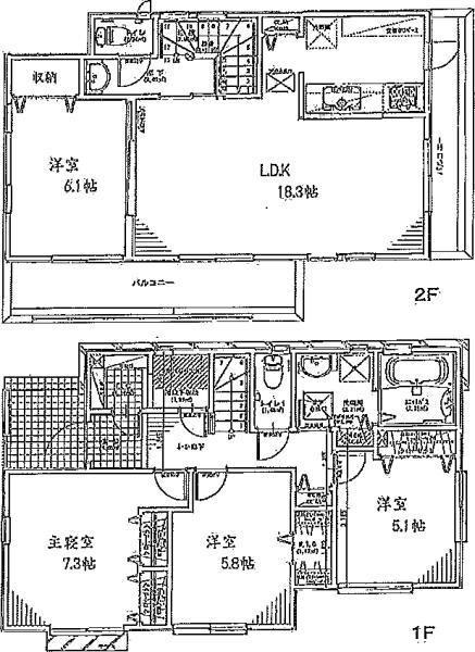 Floor plan. 38,500,000 yen, 4LDK, Land area 169.85 sq m , Building area 103.5 sq m