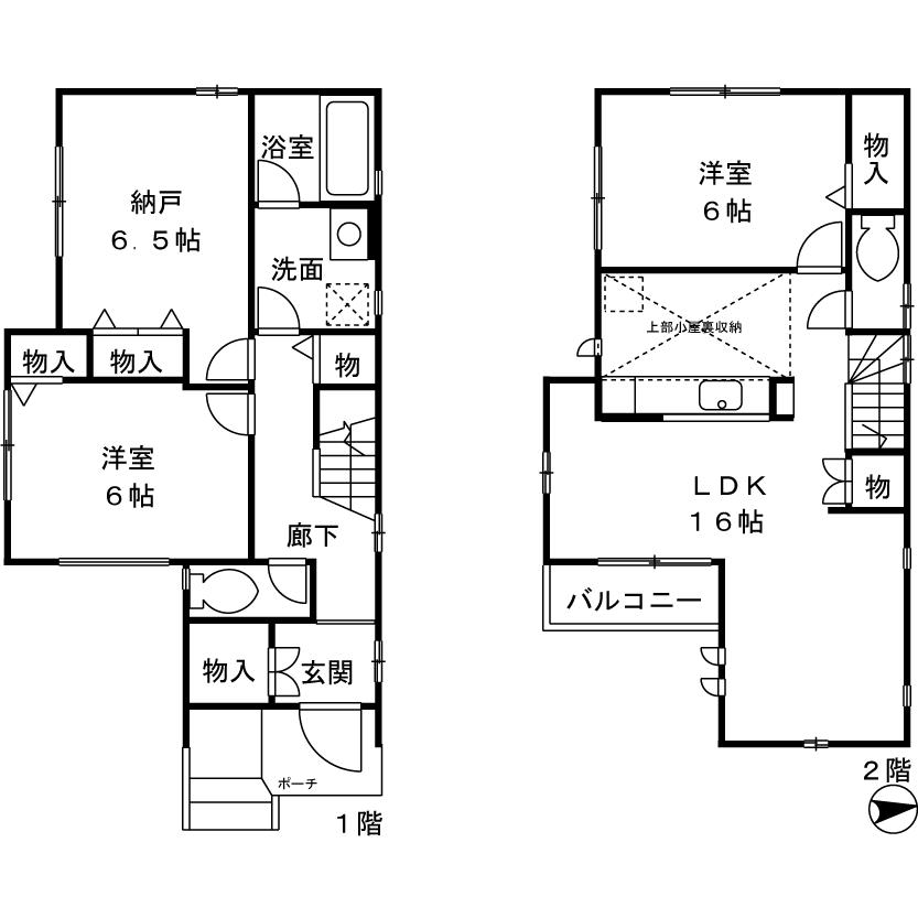 Floor plan. 29,800,000 yen, 2LDK + S (storeroom), Land area 84.89 sq m , Building area 84.38 sq m