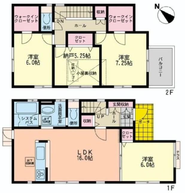 Floor plan. 44,800,000 yen, 3LDK + S (storeroom), Land area 106.41 sq m , Building area 100.19 sq m