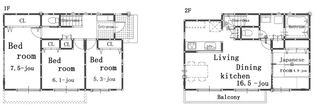 Floor plan. 42,800,000 yen, 4LDK, Land area 132.44 sq m , Building area 114.56 sq m