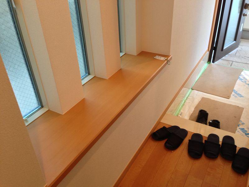 Entrance. Is fashionable entrance next to the portrait window