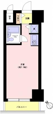 Floor plan. Price 8.3 million yen, Occupied area 19.44 sq m , Balcony area 2.7 sq m